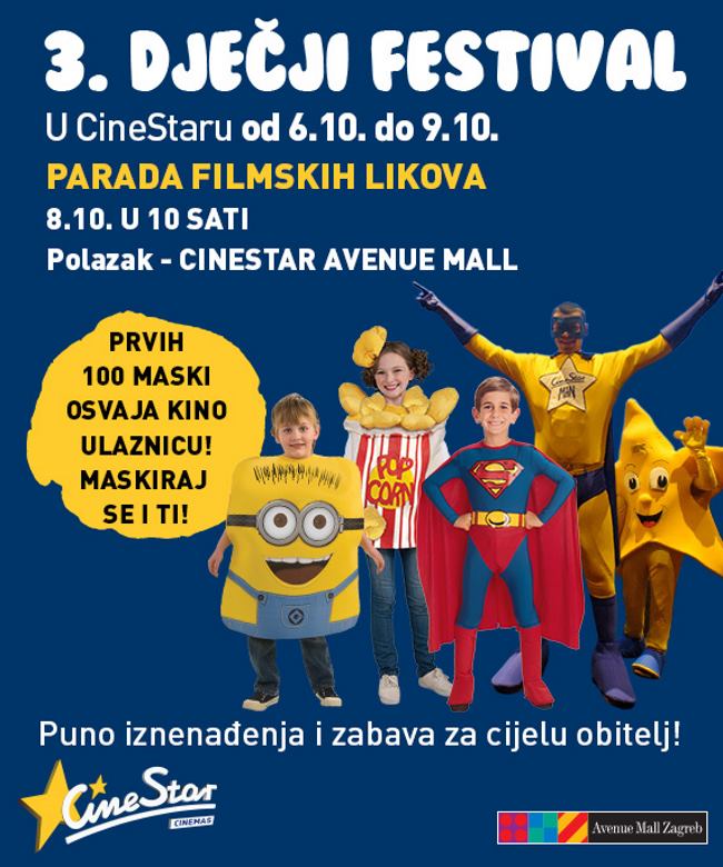 08. listopada u CineStaru Novi Zagreb, a proći će po cijelom Avenue Mallu. Vesela parada omiljenih likova iz crtanih filmova