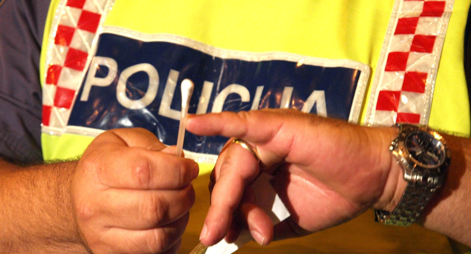 25.06.2011., SRC Jarun, Zagreb - Policija u akciji testiranja vozaca na droge i alkohol povodom Medjunarodnog dana borbe protiv droge. 
Photo: Borna Filic/PIXSELL
