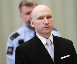 epa05268702 (FILE) A file photo dated 18 March 2016 showing convicted mass killer Anders Behring Breivik attending the fourth and last day in court in Skien prison, Norway. A Norwegian court on 20 April 2016 found that Norwegian authorities are violating his human rights by holding him in isolation for almost five years. The right-wing mass murderer, who committed the July 2011 Norway attacks that claimed the lives of 77 people, accused the government of his country of trying to kill him by putting him in solitary confinement after he was convicted.  EPA/LISE ASERUD NORWAY OUT