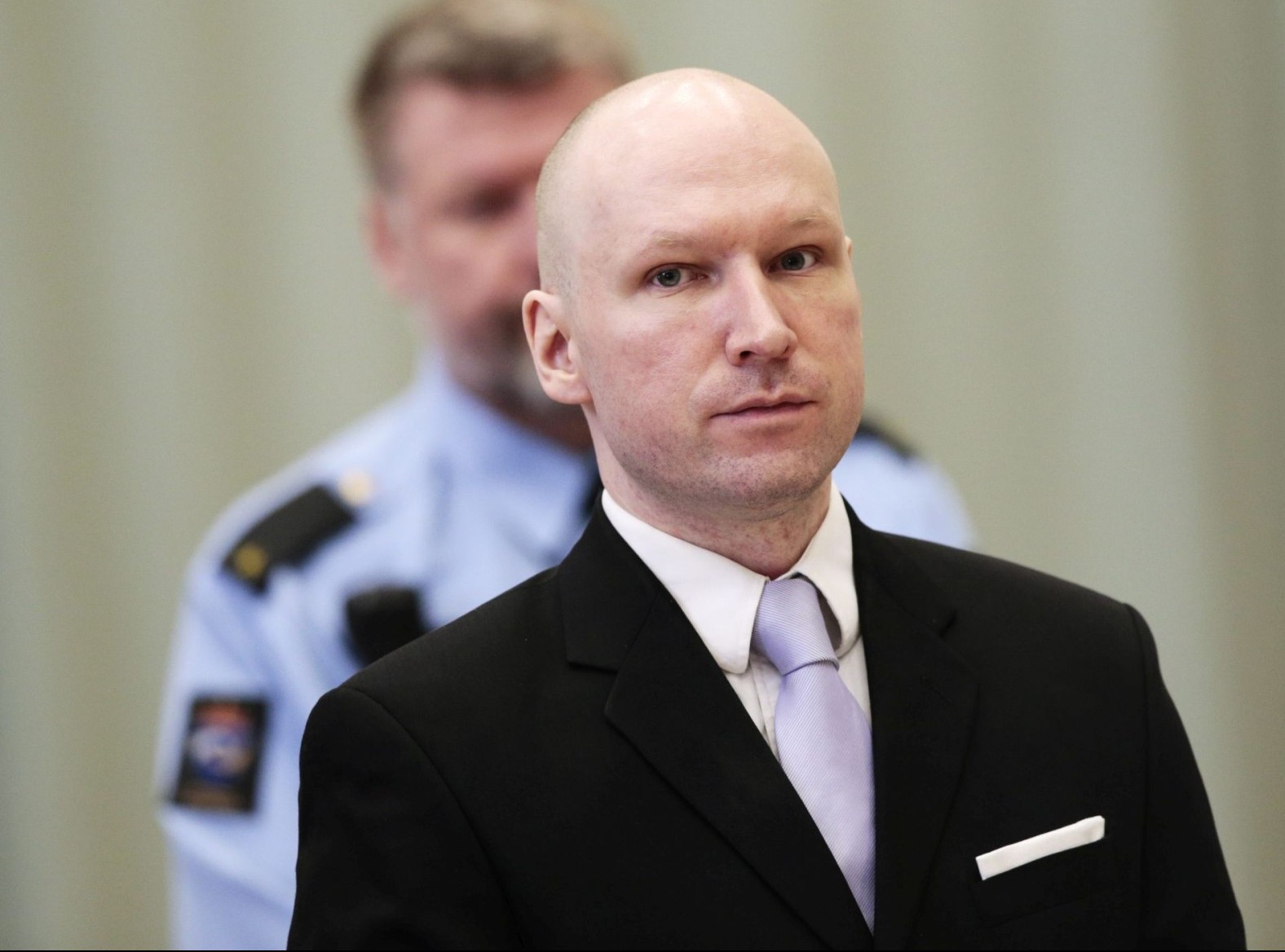 epa05268702 (FILE) A file photo dated 18 March 2016 showing convicted mass killer Anders Behring Breivik attending the fourth and last day in court in Skien prison, Norway. A Norwegian court on 20 April 2016 found that Norwegian authorities are violating his human rights by holding him in isolation for almost five years. The right-wing mass murderer, who committed the July 2011 Norway attacks that claimed the lives of 77 people, accused the government of his country of trying to kill him by putting him in solitary confinement after he was convicted.  EPA/LISE ASERUD NORWAY OUT