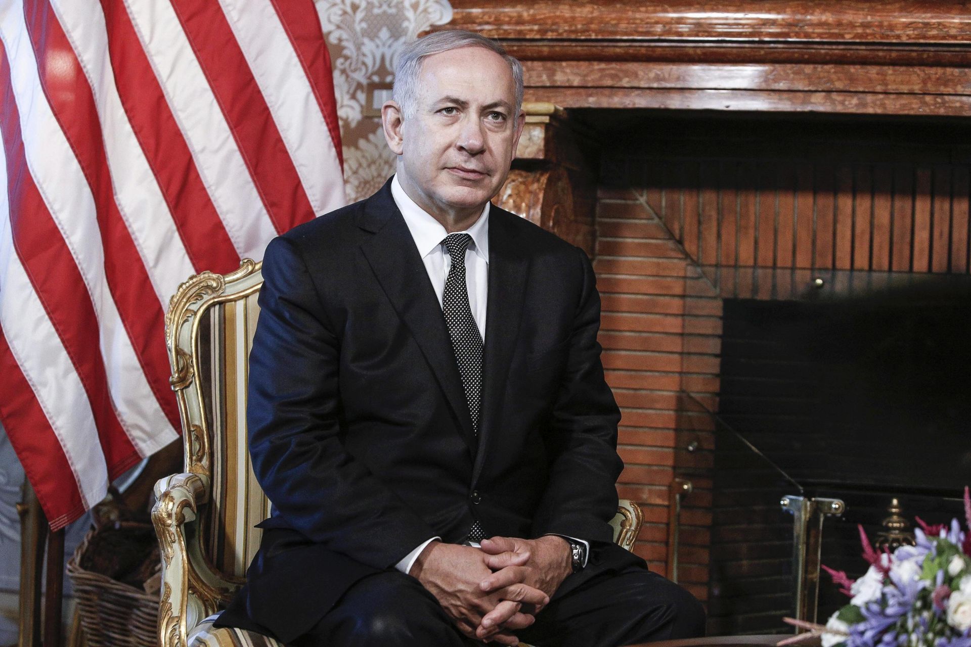 epa05393791 Prime Minister of Israel Benjamin Netanyahu during his meeting with United States Secretary of State John Kerry (not pictured) at Villa Taverna in Rome, Italy, 27 June 2016. Netanyahu met with Kerry to discuss normalizing Israel's ties with Turkey after a six year conflict over a disagreement regarding the killing of 10 pro-Palestinian Turkish activist by Israeli soldiers after the Turkish Mavi Marmara flotilla breached Gaza's naval blockade in 2010.  EPA/GIUSEPPE LAMI