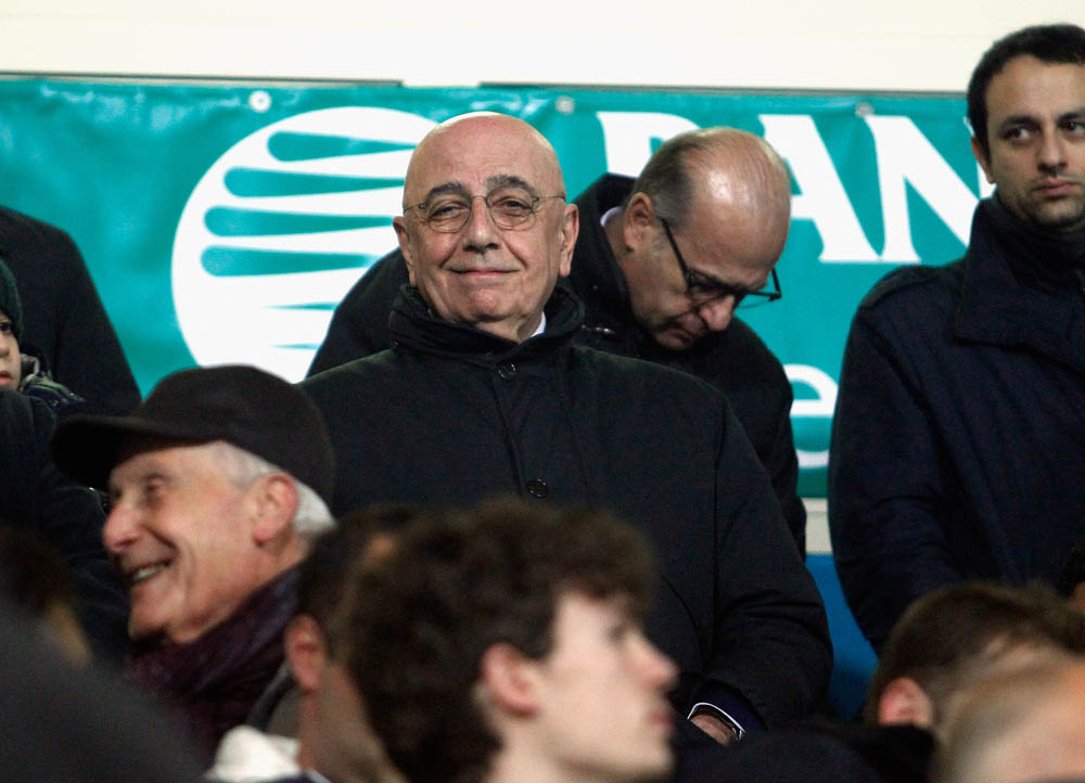 FROSINONE, ITALY - DECEMBER 20: General manager of Milan Adriano Galliani during the Serie A match between Frosinone Calcio and AC Milan at Stadio Matusa on December 20, 2015 in Frosinone, Italy. (Photo by Maurizio Lagana/Getty Images)