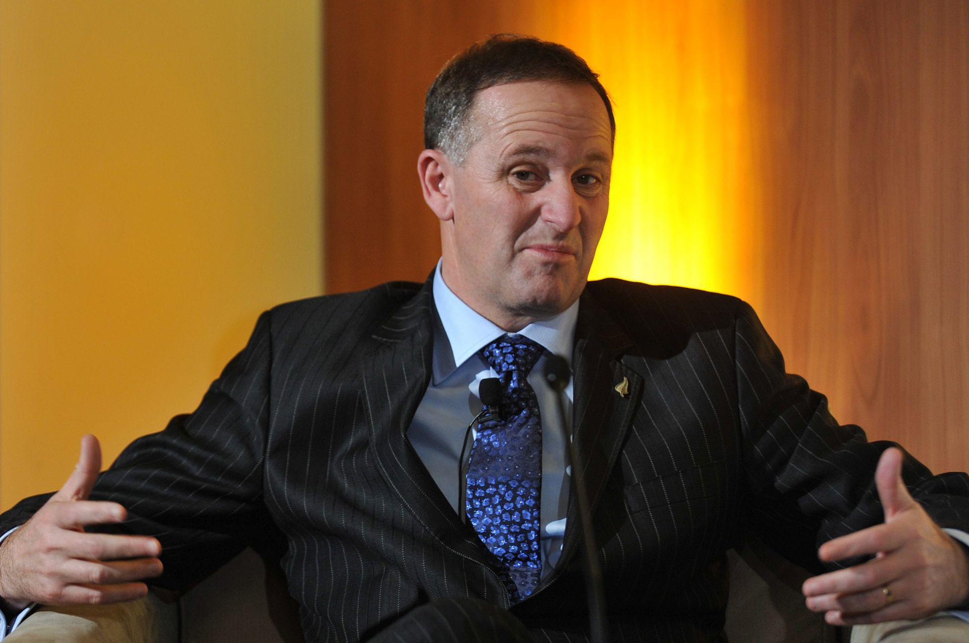 epa05660312 (FILE) A file picture dated 20 June 2011 shows New Zealand Prime Minister John Key talking to Commonwealth Bank CEO Ralph Norris (unseen) in Sydney, Australia. According to media reports on 05 December 2016, John Key announced that he is resigning as Prime Minister of New Zealand at the behest of his wife, as his role as prime minister has an impact on his family life. Key has stated that his last day as prime minister will be 12 December 2016.  EPA/PAUL MILLER AUSTRALIA AND NEW ZEALAND OUT