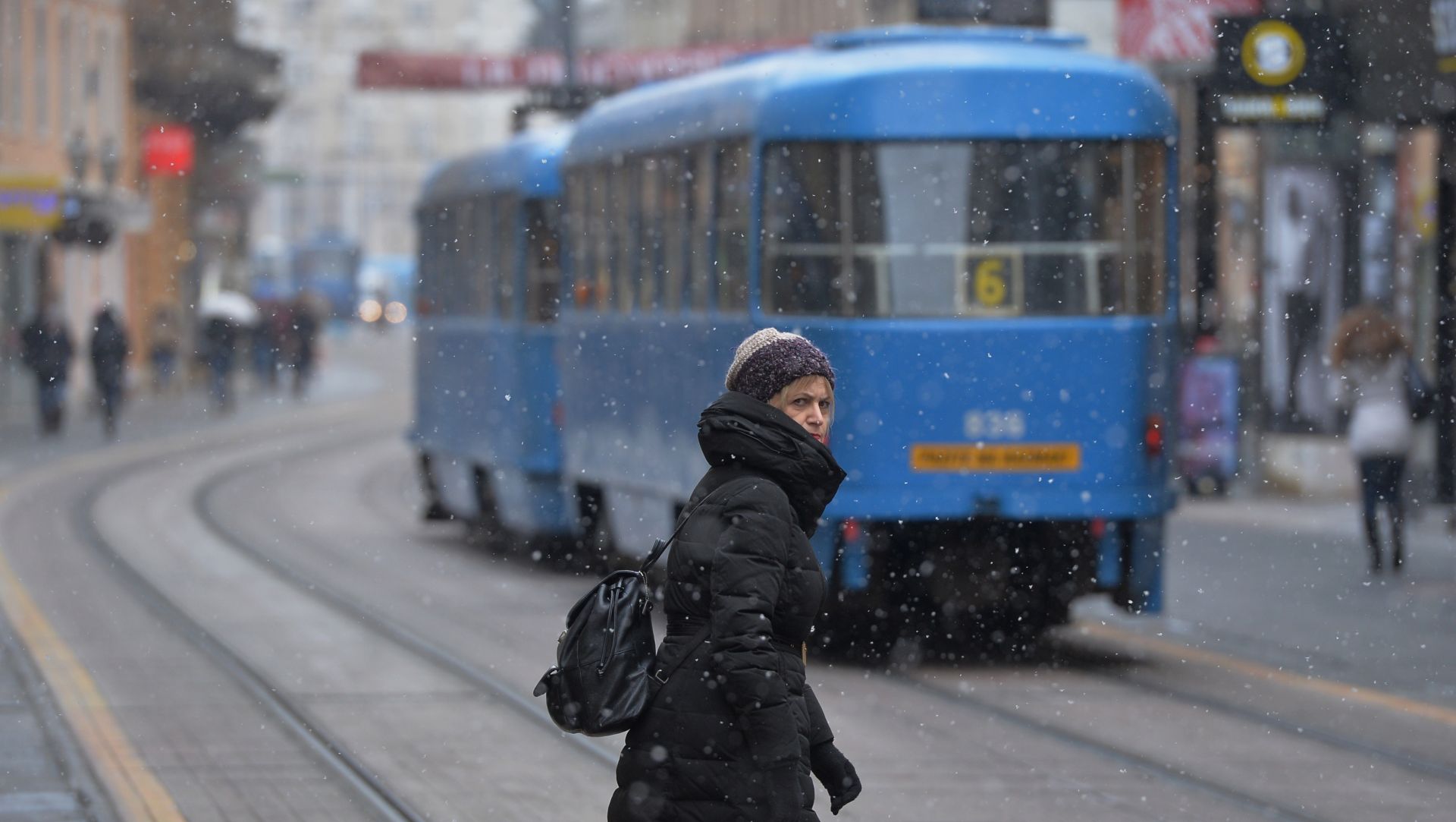 17.01.2017., Zagreb - U poslijepodnevnim satima poceo je padati snijeg. 
Photo: Marko Lukunic/PIXSELL