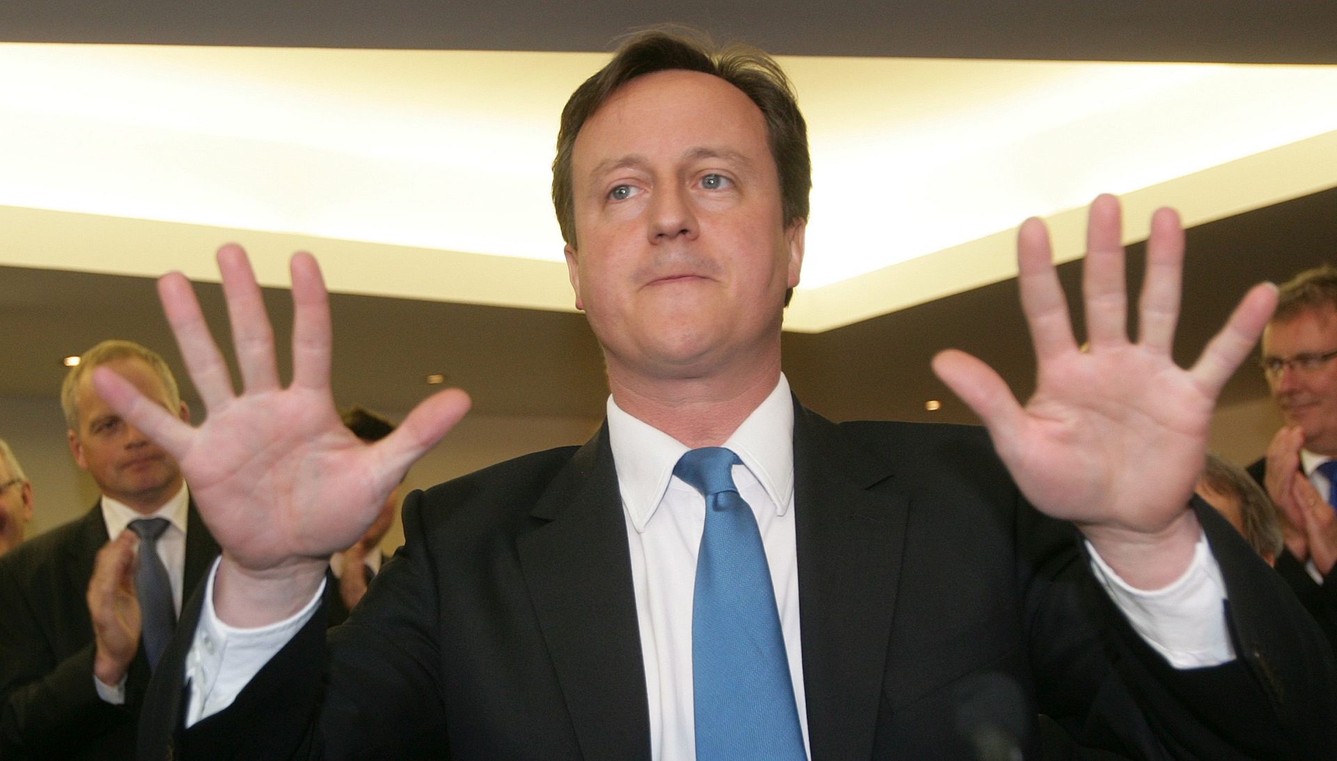 epa05536666 (FILE) A file picture dated 04 May 2010 shows then British Conservative Party leader David Cameron gestures at La Mon House Hotel in east Belfast, Northern Ireland, Britain. According to reports from  12 September 2016, Cameron is to resign as Member of Parliament (MP) before the next general election.  EPA/PAUL MCERLANE