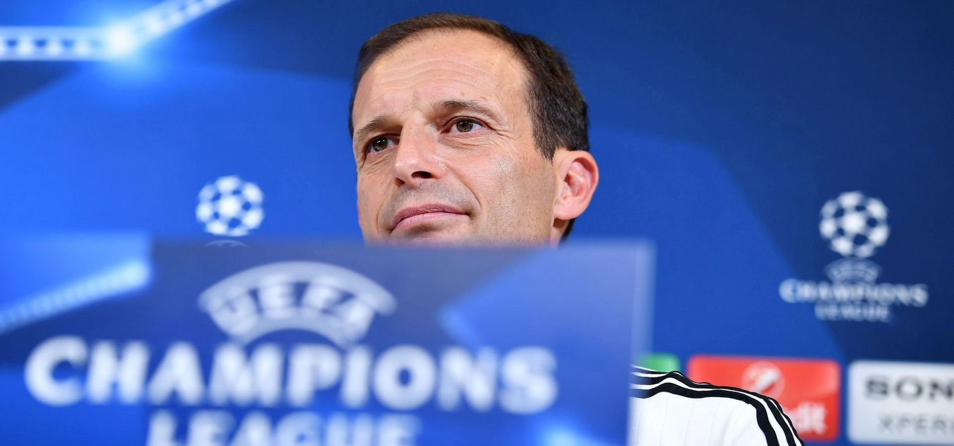 epa05951194 Juventus' coach Massimiliano Allegri attends a press conference at the Juventus Stadium in Turin, Italy, 08 May 2017. Juventus FC will play against AS Monaco in the UEFA Champions League, semi final, second leg soccer match on 09 May 2017.  EPA/ALESSANDRO DI MARCO