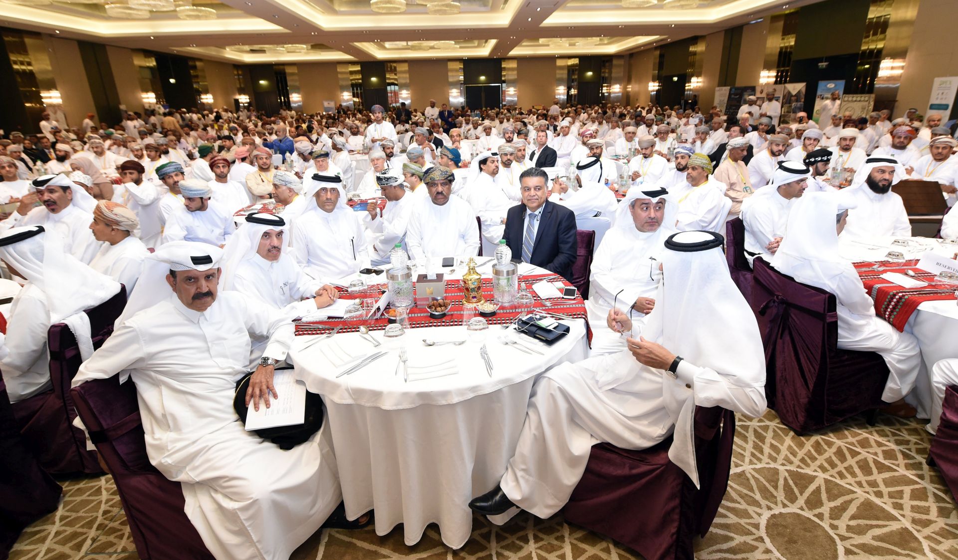 epa06039738 Participants attend a bilateral meeting between businessmen from the State of Qatar and Oman at the Grand Millennium Hotel in Muscat, Oman, 20 June 2017 to discuss ways of cooperation in the economic fields after the opening of shipping lines from the Sultanate of Oman and the State of Qatar in the wake of the events that took place in the GCC countries.  EPA/HAMID AL-QASIMI