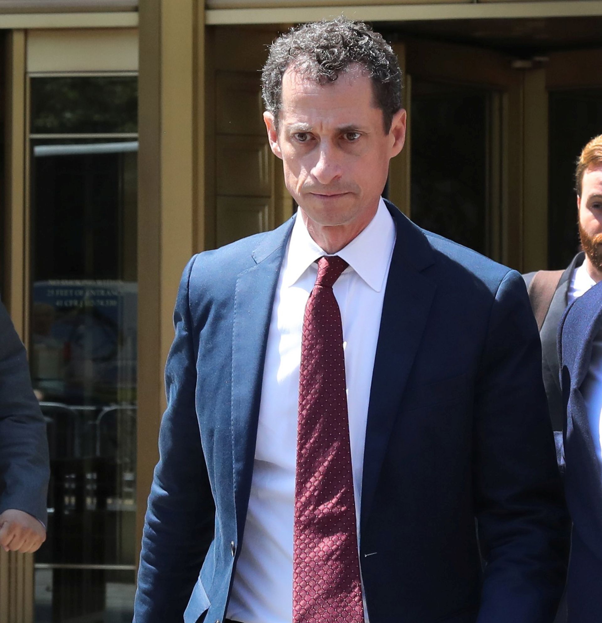 epa06226504 (FILE) - Anthony Weiner leaves Federal Court after pleading guilty to sexting with a 15-year-old girl, New York, New York, USA, 19 May 2017. Anthony Weiner has been sentenced to 21 months in prison New York City, New York, USA 25 September 2017.  EPA/ANDREW GOMBERT *** Local Caption *** 53530007