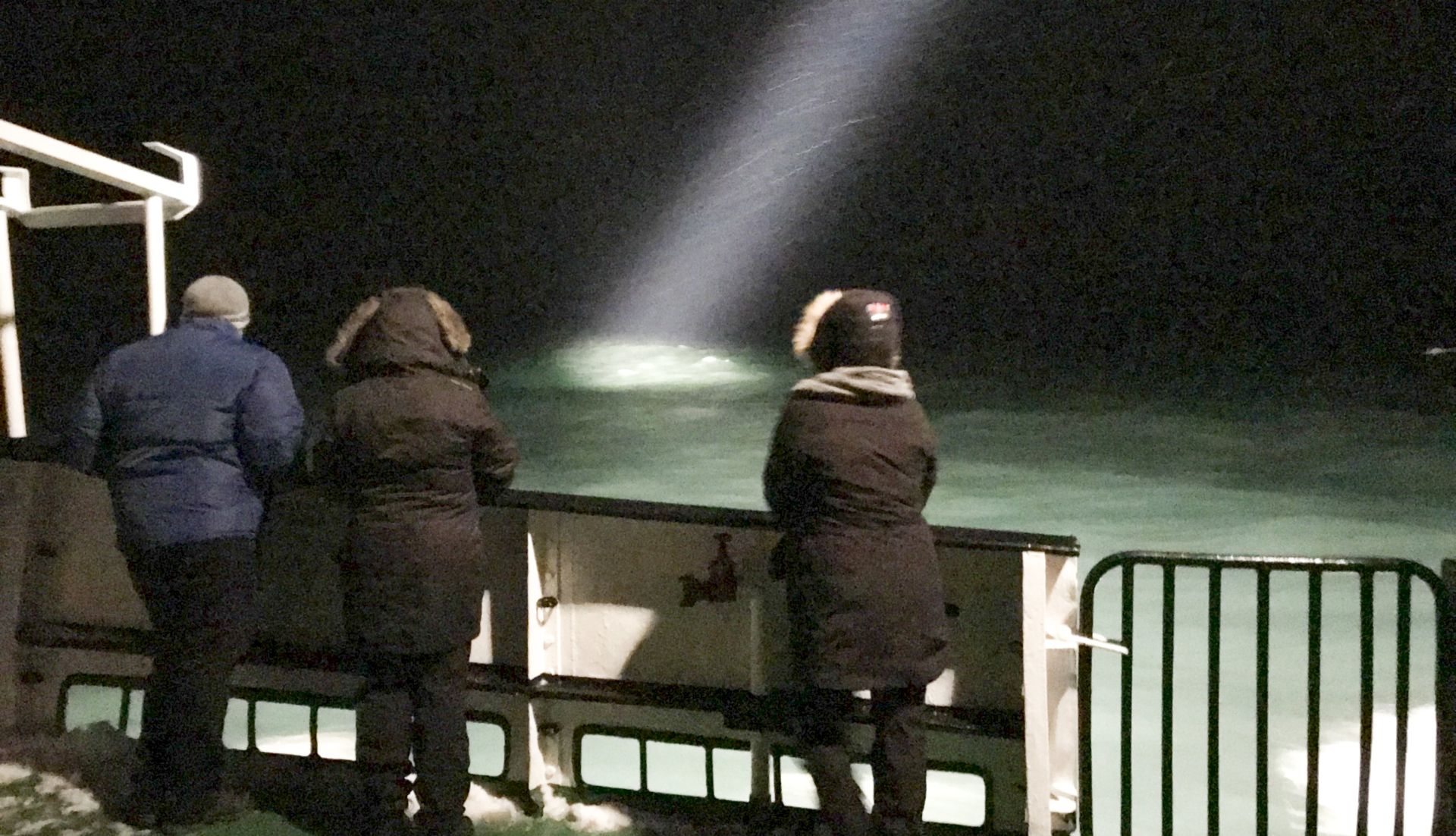 epa06291581 Tourists on board at the vessel Langoysund searching for the missing Russian helicopter at sea near Spitsbergen, Norway 26 October 2017.  Reports state that the Langoysund  is participating in the rescue operation after a Russian helicopter with eight people aboard crashed in the sea outside Barentsburg at Svalbard, Spitsbergen, and the Norway Rescue Service confirmed the helicopter 'came down' just 2km off the coast of Barentsburg.  EPA/Jostein Forsberg NORWAY OUT NORWAY OUT