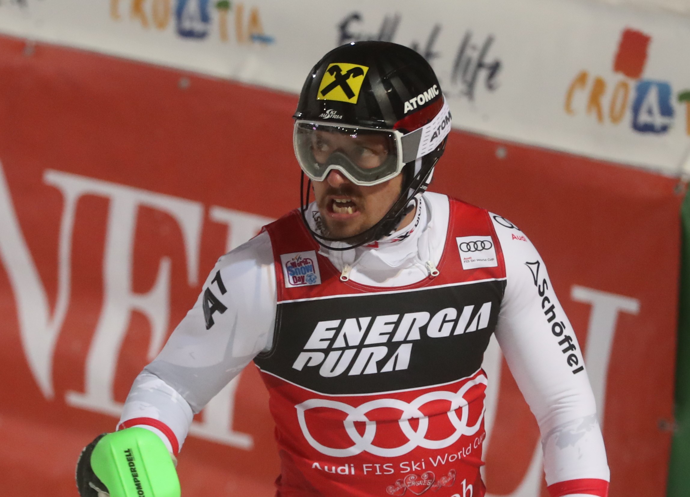 Zagreb, 04.01.2018. - Druga vonja muke slalomske utrke "Snow Queen Trophy 2018". 
Na fotografiji Marcel Hirscher, AUT. 
foto HINA/ Damir SENÈAR/ es
