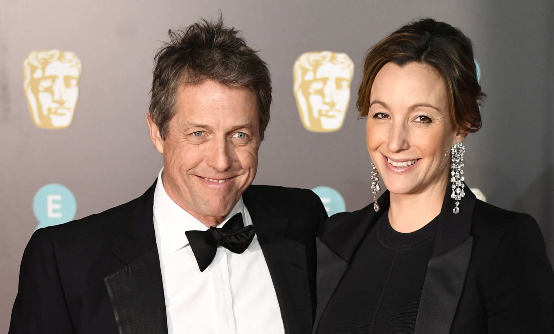 epa06756291 (FILE) - British actor Hugh Grant (L) and producer Anna Eberstein (R) arrive ahead of the 71st annual British Academy Film Awards at the Royal Albert Hall in London, Britain, 18 February 2018 (reissued 22May 2018). According ti media reports, Hugh Grant (57) is set to marry Swedish TV producer Anna Eberstein (39), the mother of three of his children. It will be Grant's first marriage.  EPA/NEIL HALL *** Local Caption *** 54132763
