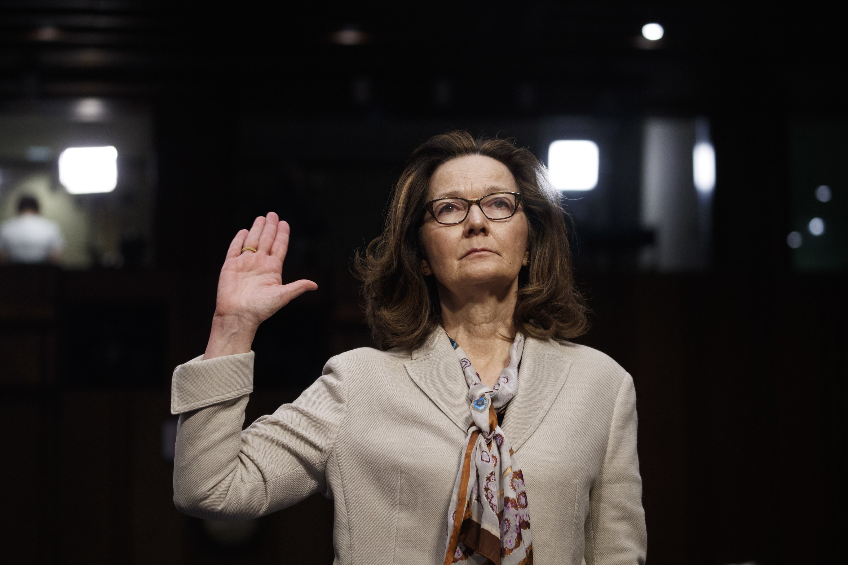 epa06745691 (FILE) - CIA Director nominee Gina Haspel is sworn in prior to testifying during her Senate Select Intelligence Committee confirmation hearing in Washington, DC, USA, 09 May 2018  (issued 17 May 2018). Gina Hapel has been confirmed by the US Senate to be the first woman to lead the Central Intelligence Agency (CIA).  EPA/SHAWN THEW