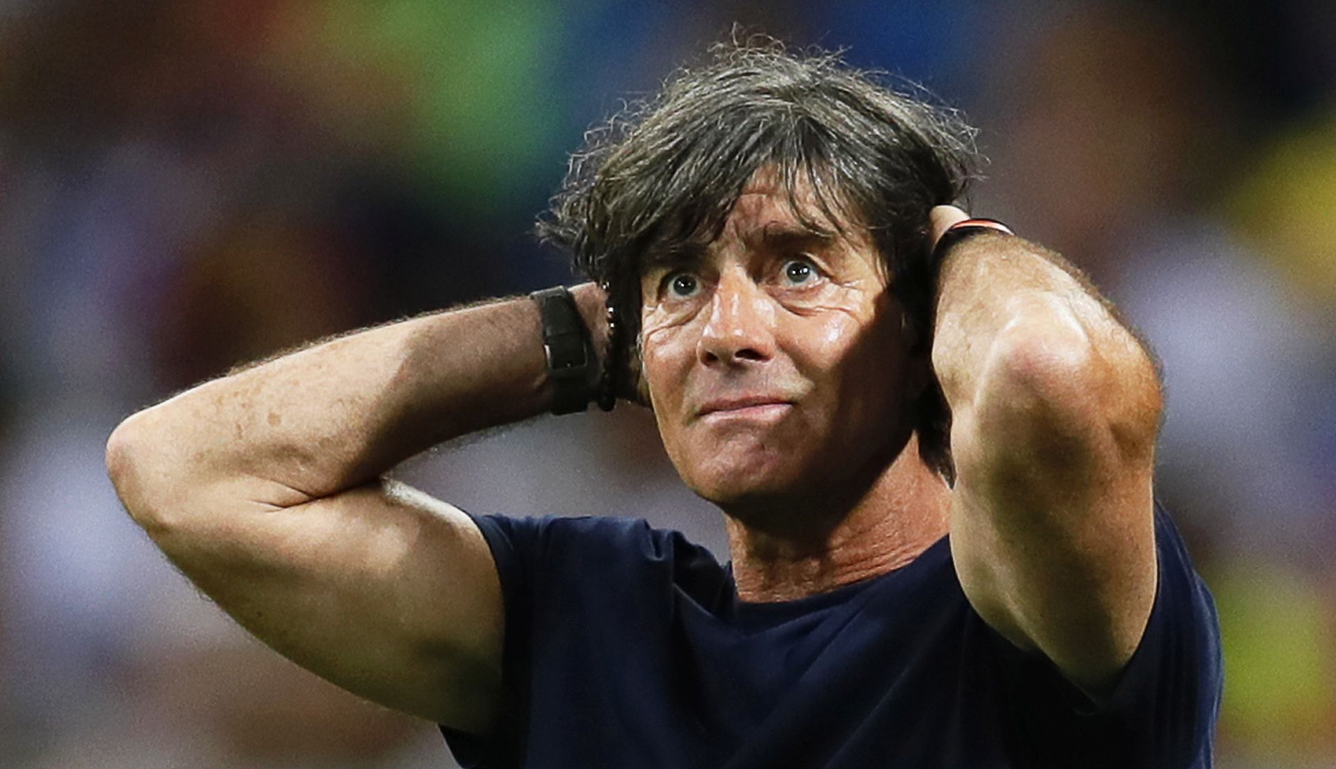 epa06834746 Germany's head coach Joachim Loew reacts during the FIFA World Cup 2018 group F preliminary round soccer match between Germany and Sweden in Sochi, Russia, 23 June 2018.

(RESTRICTIONS APPLY: Editorial Use Only, not used in association with any commercial entity - Images must not be used in any form of alert service or push service of any kind including via mobile alert services, downloads to mobile devices or MMS messaging - Images must appear as still images and must not emulate match action video footage - No alteration is made to, and no text or image is superimposed over, any published image which: (a) intentionally obscures or removes a sponsor identification image; or (b) adds or overlays the commercial identification of any third party which is not officially associated with the FIFA World Cup)  EPA/RONALD WITTEK   EDITORIAL USE ONLY