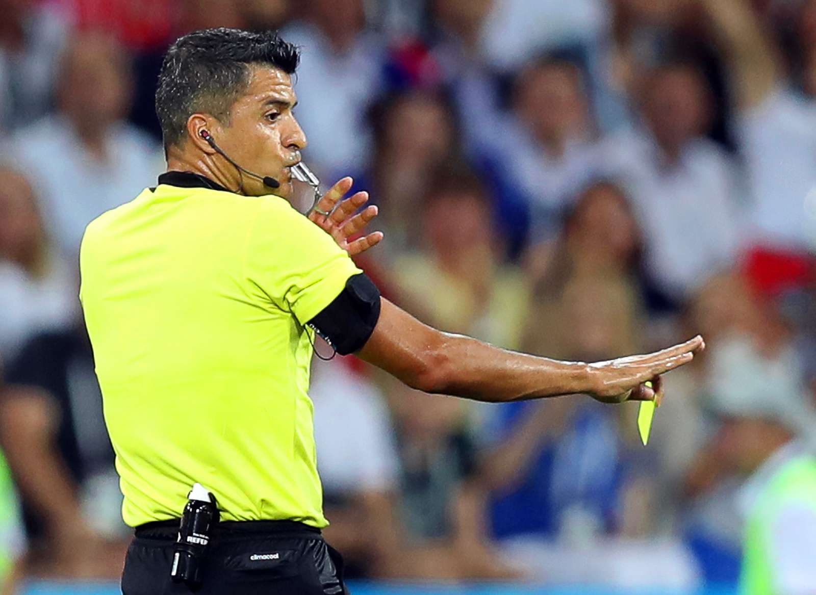 epa06872290 Brazilian referee Sandro Ricci gestures during the FIFA World Cup 2018 quarter final soccer match between Russia and Croatia in Sochi, Russia, 07 July 2018.

(RESTRICTIONS APPLY: Editorial Use Only, not used in association with any commercial entity - Images must not be used in any form of alert service or push service of any kind including via mobile alert services, downloads to mobile devices or MMS messaging - Images must appear as still images and must not emulate match action video footage - No alteration is made to, and no text or image is superimposed over, any published image which: (a) intentionally obscures or removes a sponsor identification image; or (b) adds or overlays the commercial identification of any third party which is not officially associated with the FIFA World Cup)  EPA/FRIEDEMANN VOGEL   EDITORIAL USE ONLY