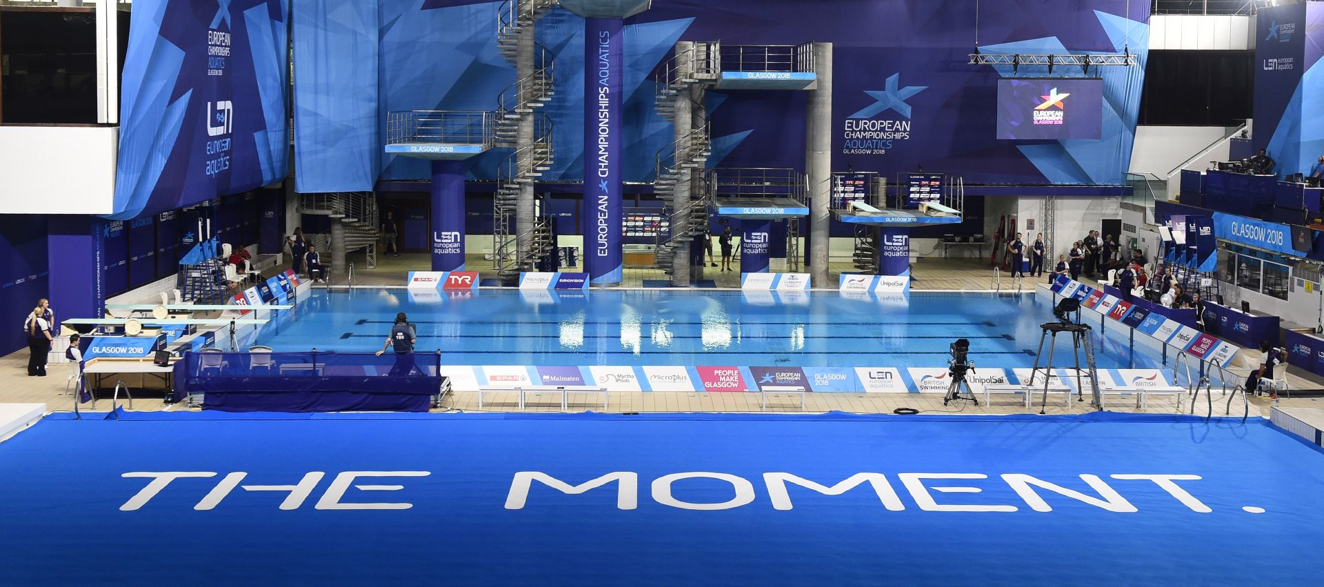 epa06930727 A general view of the Royal Commonwealth Pool in Edinburgh, which is hosting the Diving Competitions during the Glasgow 2018 European Diving Championships, Edinburgh, Britain, 06 August 2018.  EPA/WILL OLIVER
