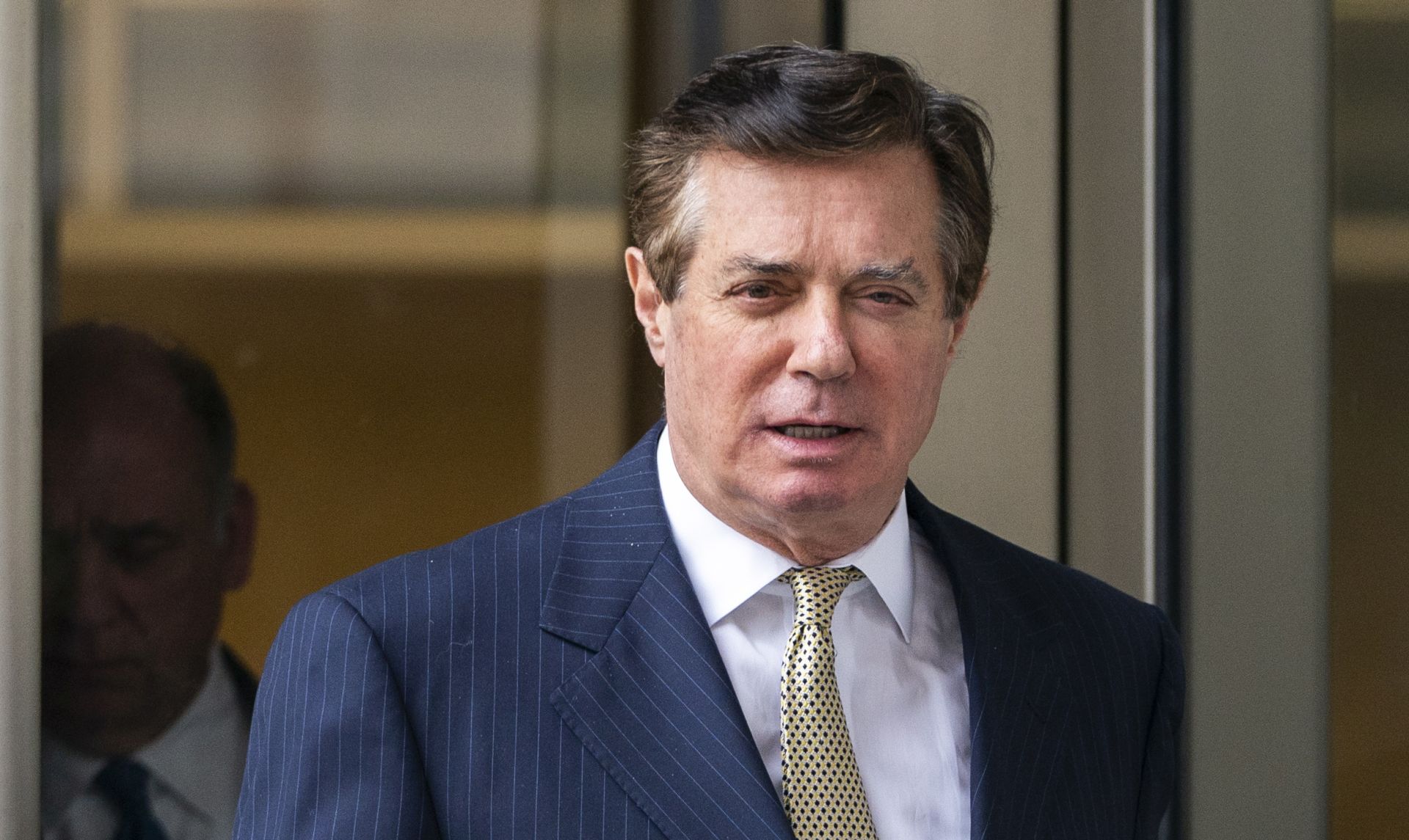 epa06963989 (FILE) - Paul Manafort, former campaign manager for US President Donald J. Trump, leaves the DC federal courthouse after asking the court to dismiss charges brought by special counsel Robert Mueller in Washington, DC, USA, 19 April 2018 (reissued 22 August 2018). Manafort, who was facing 18 charges including tax evasion and bank fraud was found guilty 21 August 2018 at US District Court in Alexandria, Virginia, USA after fourth day of jury deliberations on 8 charges while the judge declared a mistrial on 10 other charges.  EPA/JIM LO SCALZO