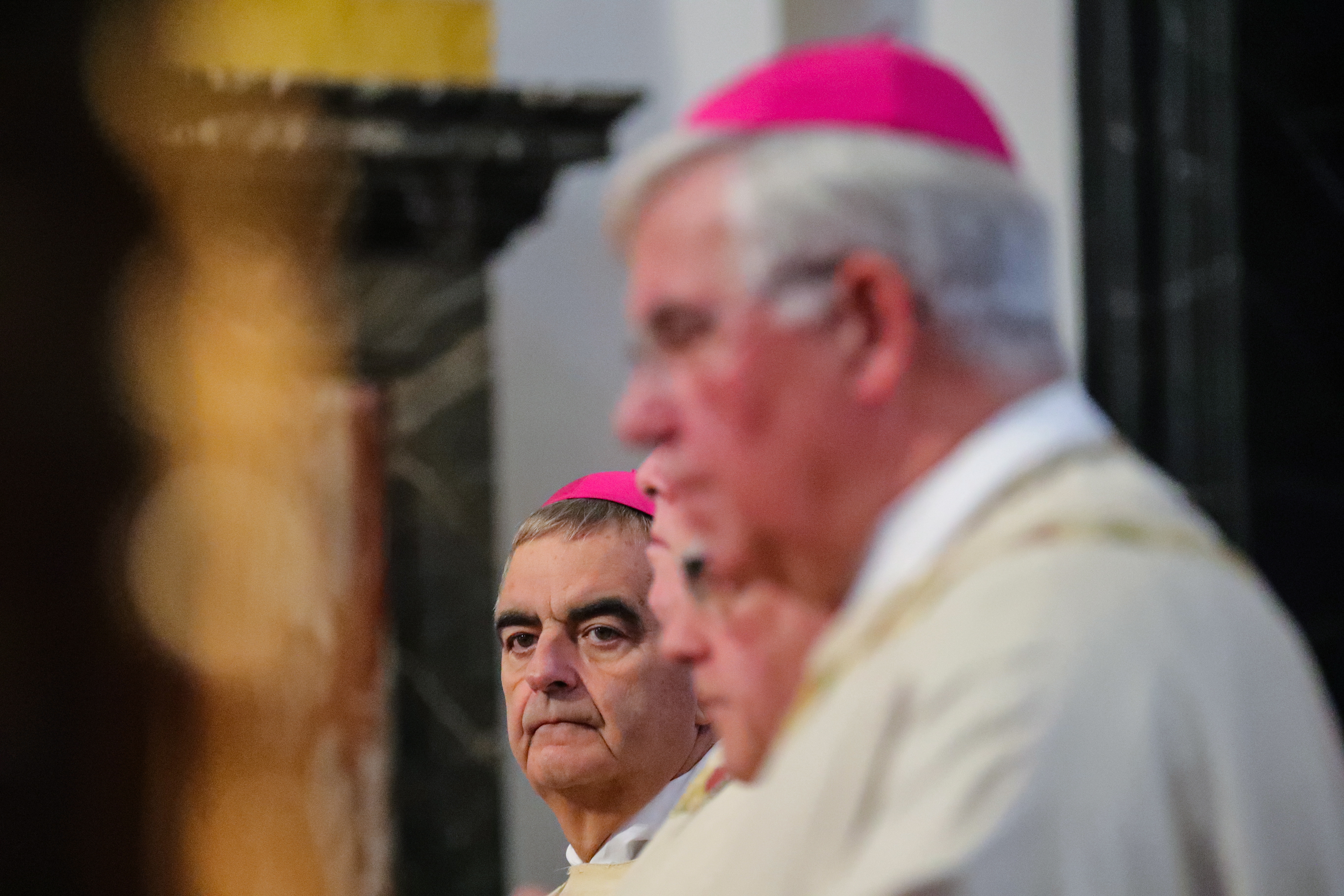 epa07044664 Nikola Eterovic (L), Apostolic Nuncio to Germany attend the opening mass of the German Bishops' Conference in Cathedral of Fulda, Germany, 25 September 2018. Amidst a global scandal of sexual abuse of minors, that is putting pressure on the Vatican, German bishops are meeting at a conference to discuss a study on widespread sex abuse by Catholic priests. Also a research report, which the Bishops Conference commissioned four years ago is expected to be officially released at the four-day meeting.  EPA/ARMANDO BABANI