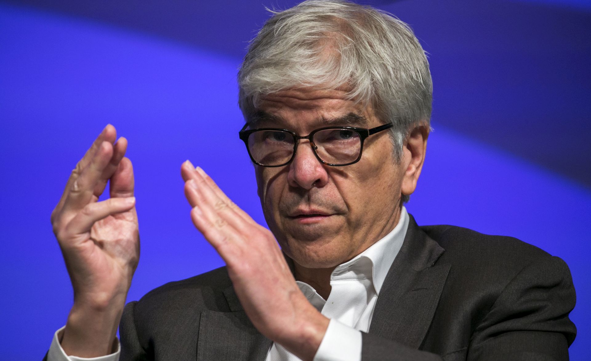epa07078418 (FILE) - A file photo showing World Bank Chief Economist Paul Romer participating in a conversation at the World Bank Headquarters in Washington, DC, USA, 05 October 2016 (reissued 08 October 2018). The Nobel committee on 08 October 2018 announced the Nobel Prize in Economic Sciences has been awarded to William D.Nordhaus of Yale University, New Haven, USA and Paul M. Romer of NYU Stern School of Business, New York, USA.  EPA/SHAWN THEW