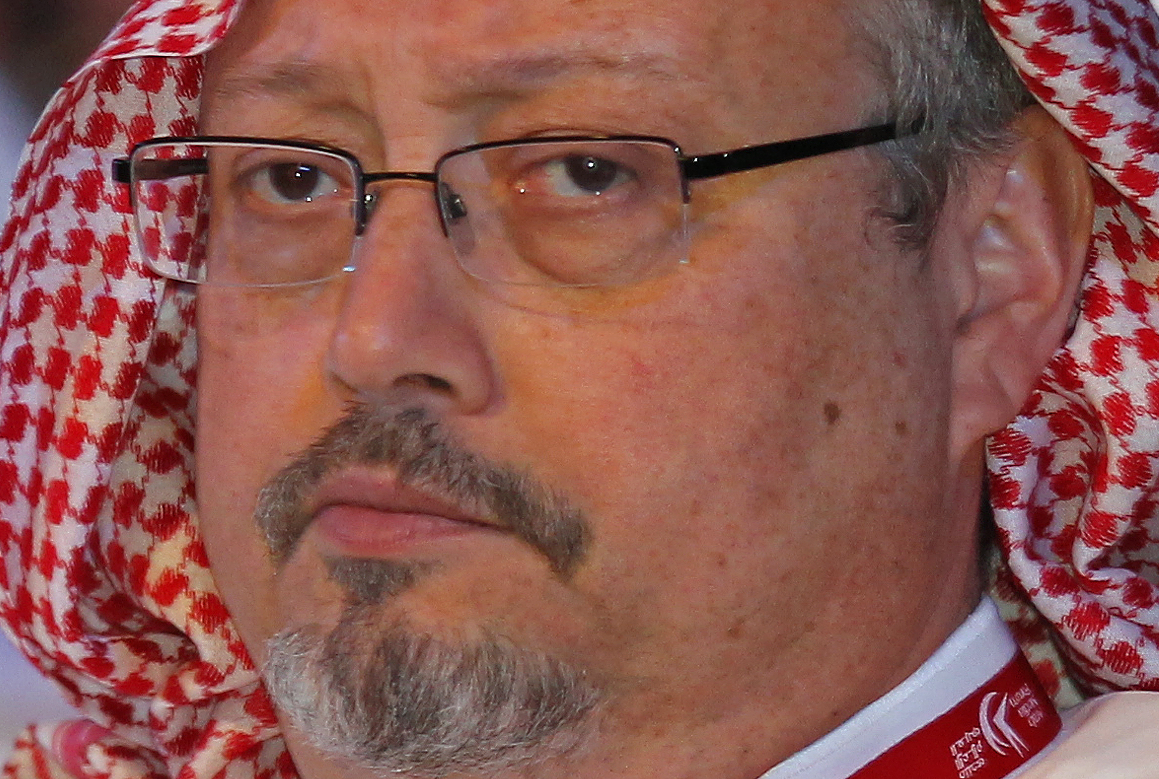 epa07105960 (FILE) - Saudi journalist and former editor-in-chief of the Saudi newspaper Al-Watan Jamal Khashoggi attends the the opening ceremony of 11th edition of Arab Media Forum 2012 in Dubai, United Arab Emirates, 08 May 2012 (issued 19 October 2018). According to reports, Saudi state television on 19 October says that missing journliast Jamal Khashoggi died in the Saudi consulate in Istanbul, Turkey following a fight. Khashoggi disappeared after visiting the Saudi consulate in Istanbul on 02 October 2018 to complete routine paperwork.  EPA/ALI HAIDER *** Local Caption *** 54673034