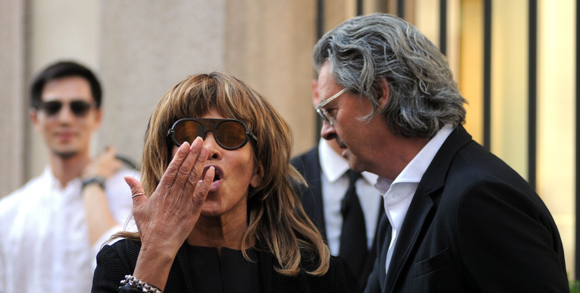** Minumum WEB USAGE FEE ** Milan, Tina Turner and her husband shopping Armani * minumum WEB USAGE FEE * Milan, Tina Turner and her husband Erwin Bach make shopping in the showroom of Armani on Via Montenapoleone, and after more than two hours out together saluting the crowd, then go up in the car and go back to the hotel./IPA/PIXSELLPhoto: IPA/PIXSELL