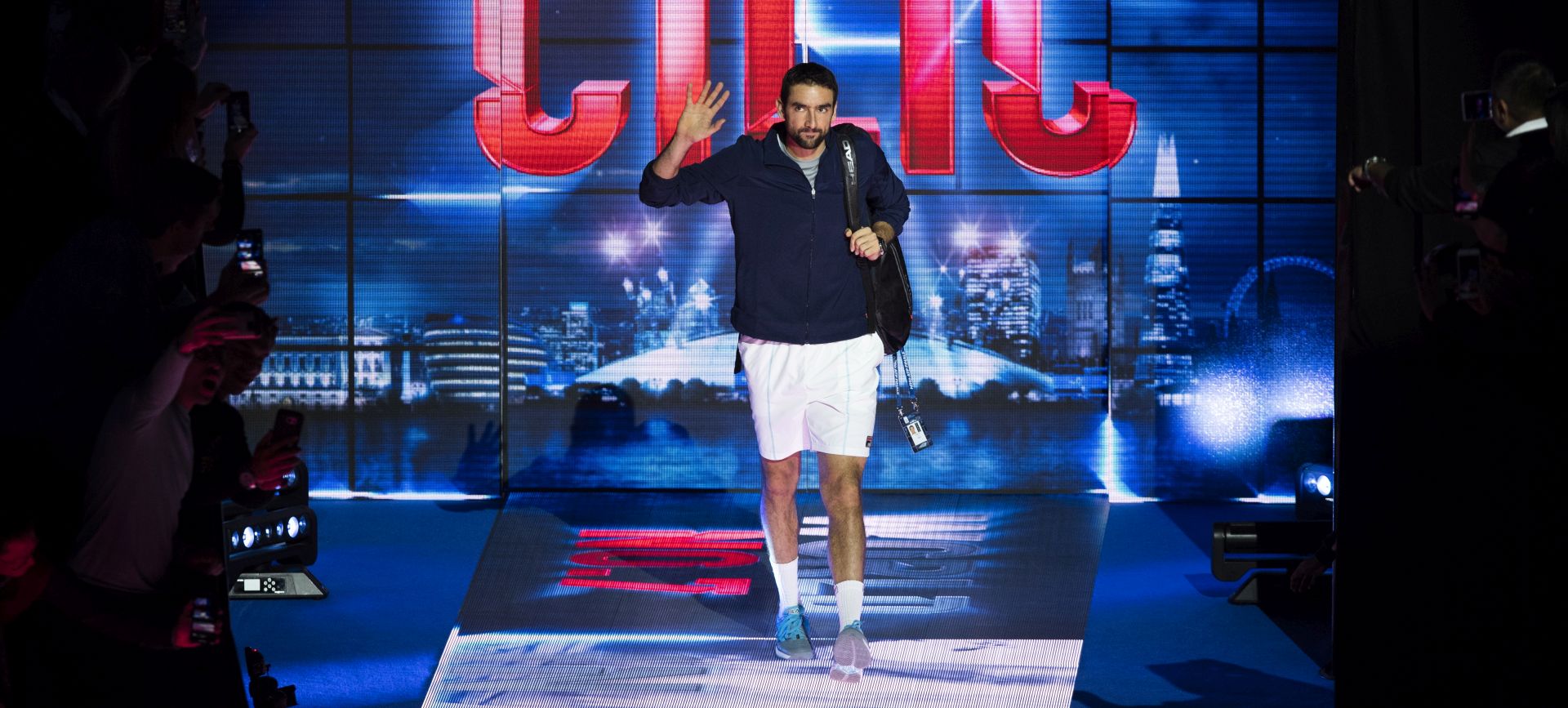 epa07171445 Croatia's Marin Cilic arrives ahead of his round robin match against Serbia's Novak Djokovic on day six of the ATP World Tour Finals tennis tournament at the O2 Arena in London, Britain, 16 November 2018.  EPA/WILL OLIVER