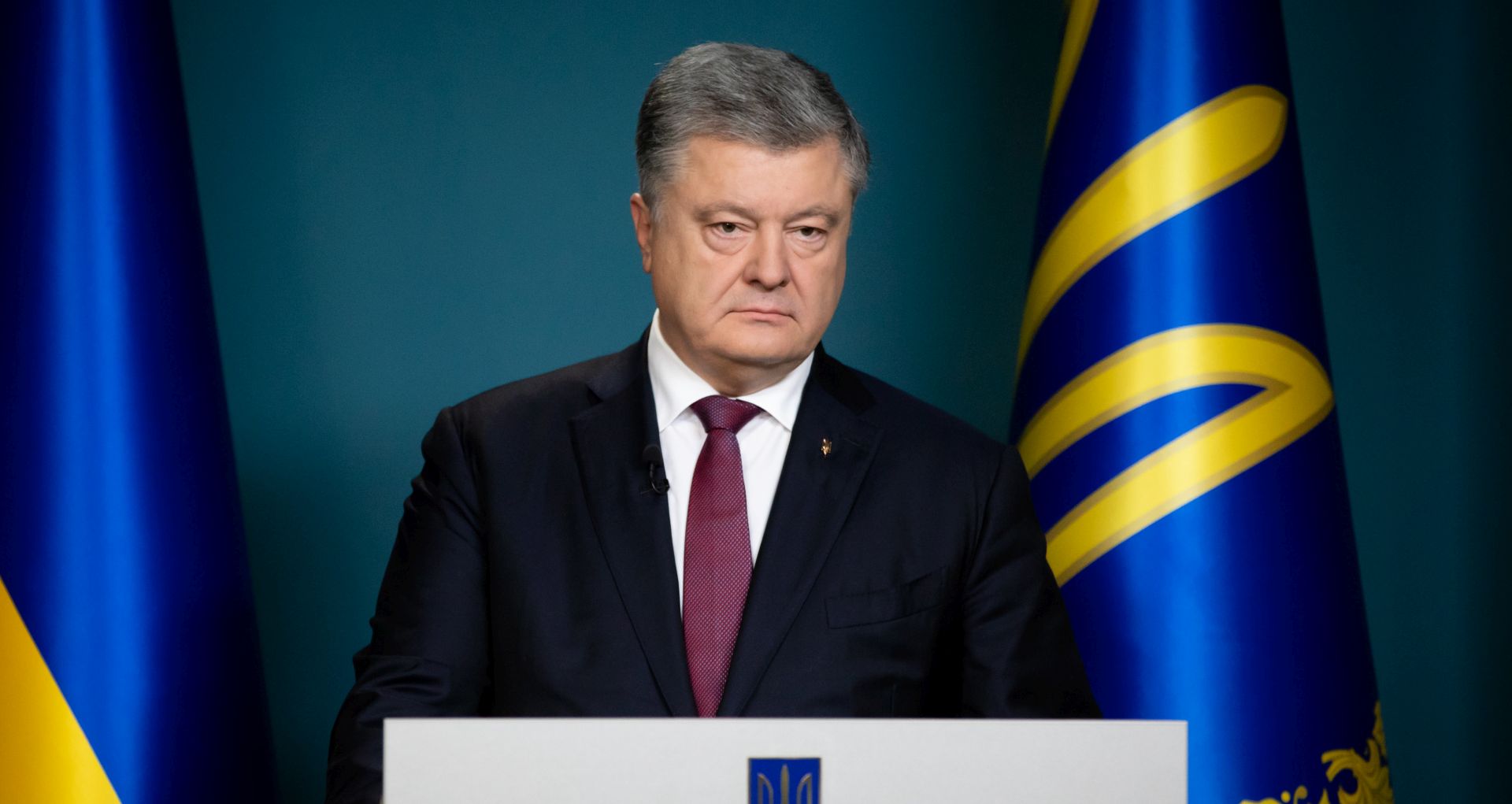 epa07194381 Ukrainian President Petro Poroshenko speaks during his interview by the CNN channel in Kiev, Ukraine, 28 November 2018. The need to introduce martial law in Ukraine is due to the threat of a full-scale war with Russia, Ukrainian President Petro Poroshenko said during an interview with Ukrainian TV channels. We have clear data that the attack on Ukrainian Navy boats is only the beginning, Poroshenko told journalists, as local media report. Ukrainian Parliament approved the presidential decree on imposing a 30-day martial law in several regions of Ukraine on 26 November 2018. The law stipulates that martial law is introduced in the Vinnytsia, Luhansk, Mykolaiv, Odesa, Sumy, Kharkiv, Chernihiv, Donetsk, Zaporizhia, and Kherson regions, as well as in the internal waters of the Azov-Kerch water area of Ukraine.  EPA/MIKHAIL PALINCHAK