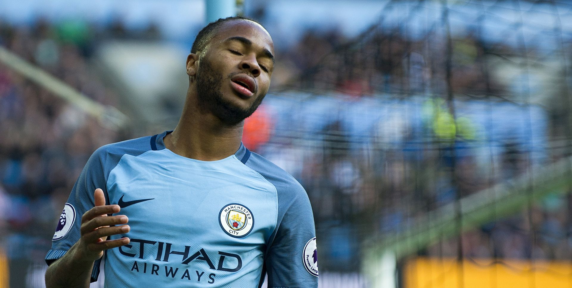 epa07221382 (FILE)  Manchester City's Raheem Sterling reacts during the English Premier League soccer match between Manchester City and Southampton at the Etihad Stadium in Manchester, Britain, 23 October 2016 (reissued 10 December 2018). Police officers have interviewed Raheem Sterling after the Manchester City player was subjected to alleged racial abuse from Chelsea supporters, according to reports on 10 December 2018.  EPA/PETER POWELL EDITORIAL USE ONLY. No use with unauthorized audio, video, data, fixture lists, club/league logos or 'live' services. Online in-match use limited to 75 images, no video emulation. No use in betting, games or single club/league/player publications.
