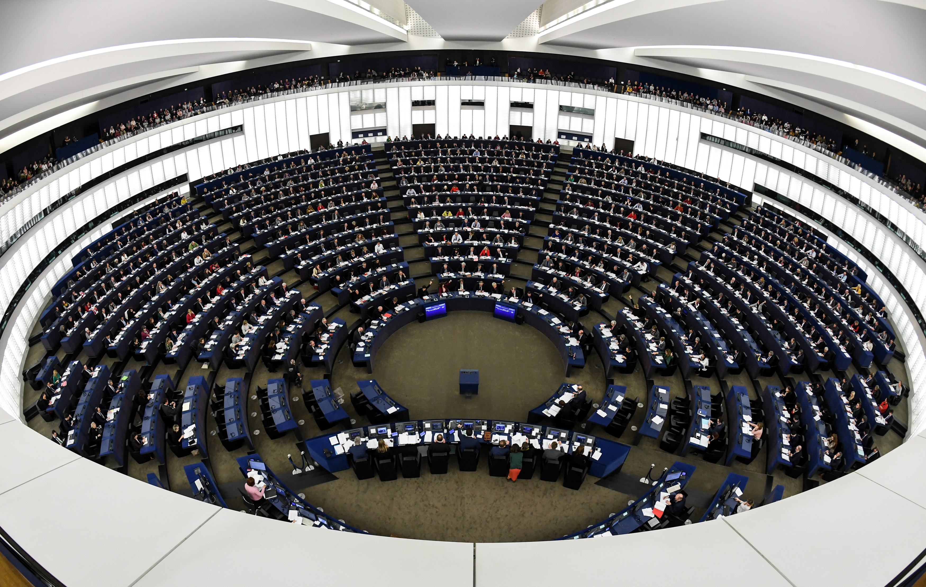 epa07223422 Members of Parliament vote during a plenary session of the European Parliament in Strasbourg, France, 11 December 2018.  EPA/PATRICK SEEGER