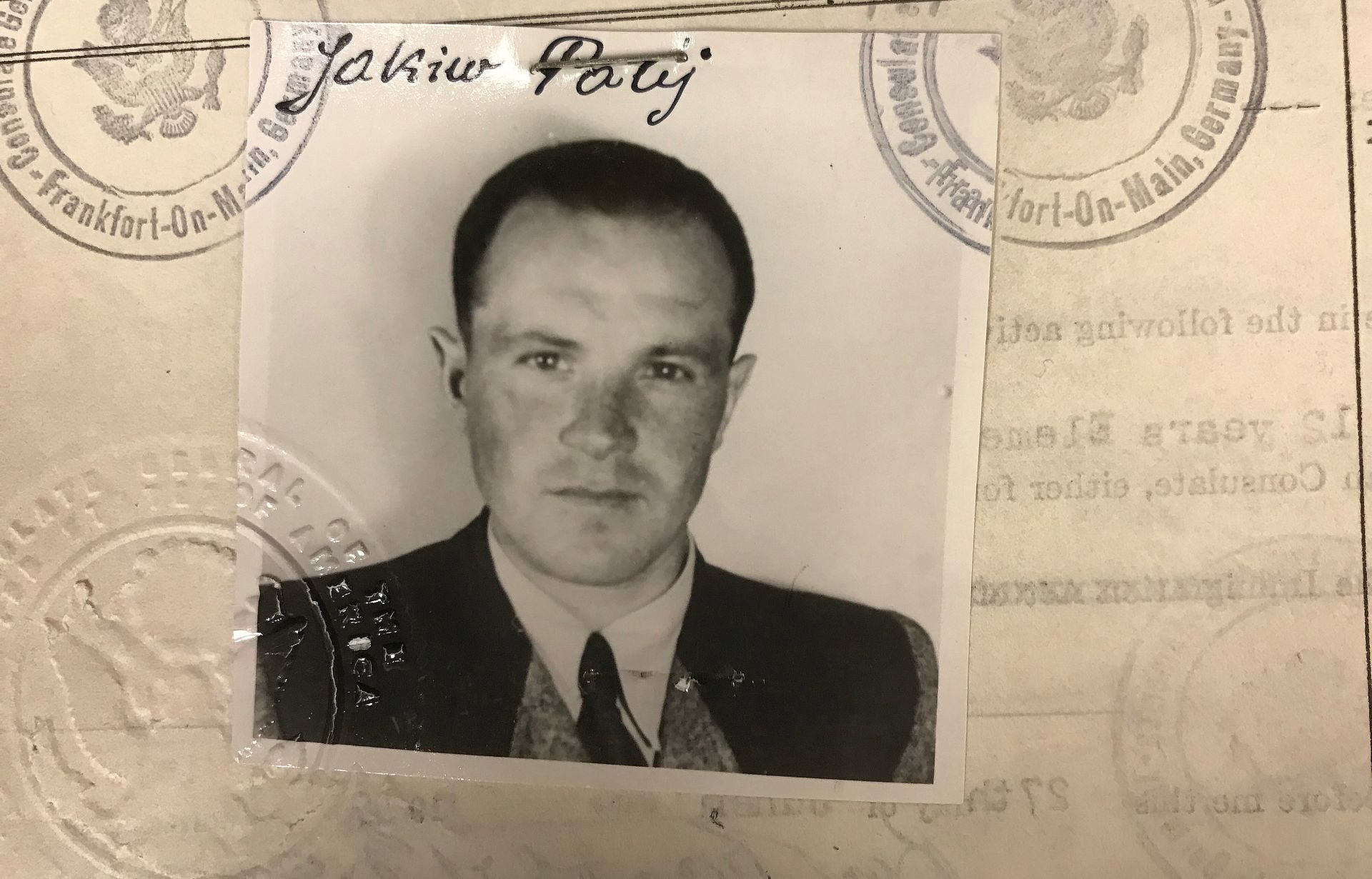 epa07274036 (FILE) - A handout photo made available by the US Department of Justice shows the 1949 US visa of former Nazi concentration camp guard Jakiw Palij, issued 22 August 2018, (reissued 10 January 2019). According to media reports, on 10 January 2019, Palij, who reportedly served as a guard at Trawniki labor camp in German-occupied Poland from 1943, and was deported from the US to Germany has died  aged 95 in a home for the elderly in the town of Ahlen in Germany.  EPA/US DEPARTMENT OF JUSTICE / HANDOUT  HANDOUT EDITORIAL USE ONLY/NO SALES *** Local Caption *** 54568383