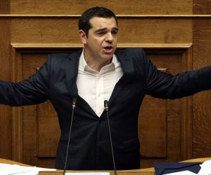 epa07316972 Greek Prime Minister Alexis Tsipras delivers a speech during a debate on the Prespes Agreement in the parliament plenary in Athens, Greece, 24 January 2019. The discussion and processing of the draft law ratifying the name issue agreement signed by Greece and FYROM began on 23 January and will continue until 25 January, when voting will take place.  EPA/SIMELA PANTZARTZI