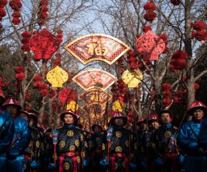 epa07341829 Chinese performers dressed in traditional costumes attend a rehearsal of a reenactment of a Qing dynasty (1636-1912) imperial sacrifice ritual to worship the Earth, on the eve of the Chinese Lunar New Year, at Ditan Park in Beijing, China, 04 February 2019. Chinese Lunar New Year, or Spring Festival celebrations, which falls on 05 February this year will mark the Year of the Pig.  EPA/ROMAN PILIPEY