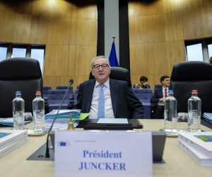 epa07347107 EU Commission President Jean-Claude Juncker at the start of a College Meeting of the European commission in Brussels, Belgium, 06 February 2019.  EPA/OLIVIER HOSLET