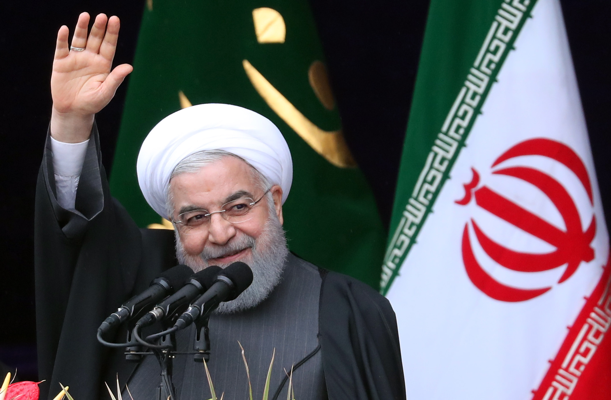 epa07361638 Iranian President Hassan Rouhani delivers his speech during a ceremony marking the 40th anniversary of the 1979 Islamic Revolution, at the Azadi (Freedom) square in Tehran, Iran, 11 February 2019. The event marks the 40th anniversary of the Islamic revolution, which came ten days after Ayatollah Ruhollah Khomeini's return from his exile in Paris to Iran, toppling the monarchy system and forming the Islamic Republic.  EPA/ABEDIN TAHERKENAREH