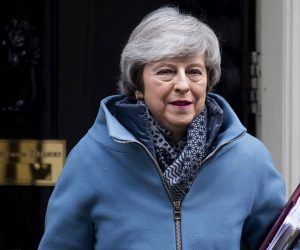 epa07366323 British Prime Minister Theresa May leaves 10 Downing Street, in central London, Britain, 13 February 2019 to attend Prime Ministers Questions (PMQs) at the House of Commons.  EPA/WILL OLIVER