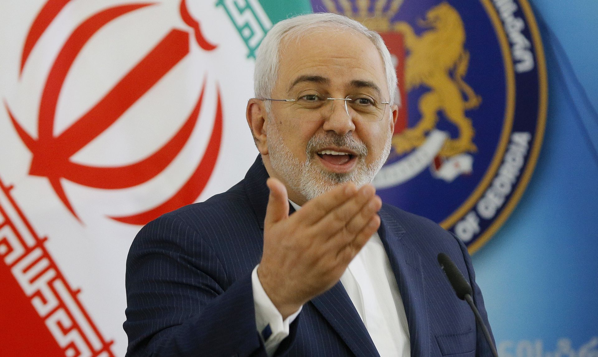 epa07397600 (FILE) - Iranian Foreign Minister Mohammad Javad Zarif attends a joint press conference  in Tbilisi, Georgia, 18 April 2017 (Reissued on 25 February 2019). Media reported that Zarif has announced his resignation late Monday night without prior warning.  EPA/ZURAB KURTSIKIDZE *** Local Caption *** 53462596