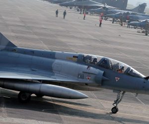 epa07398608 (FILE) - An Indian Air Force Mirage jet fighter (front) makes its way along the tarmac during the joint Indo-US military exercise, 'Cope India 2018', at Kalaikunda Air Base in Midnapore West district, India, 10 December 2018 (issued 26 February 2019). The Indian Air Force carried out air strikes with 12 Mirage jets, which dropped 1,000 kilogram bombs on an alleged terrorist camp across the Line of Control (LoC) near Pakistan. The air strikes occurred two weeks after a suicide bomber from the Pakistan-based Jaish-e-Mohammed group detonated a car bomb next to a security convoy traveling in Pulwama, killing over 40 Central Reserve Police Force (CRPF) soldiers  EPA/PIYAL ADHIKARY