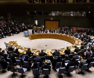 epa07399655 The United Nations Security Council holds a meeting called for by the United States about the ongoing political situation in Venezuela meeting at United Nations headquarters, New York, New York, USA, on 26 February 2019.  EPA/JUSTIN LANE