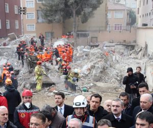 Turkish President Erdogan visits the site of a collapsed residential building in Istanbul Turkish President Tayyip Erdogan visits the site of a collapsed residential building in Istanbul, Turkey February 9, 2019. Murat Kula/Presidential Press Office/Handout via REUTERS ATTENTION EDITORS - THIS PICTURE WAS PROVIDED BY A THIRD PARTY. NO RESALES. NO ARCHIVE HANDOUT