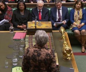 epa07306726 A handout video-grabbed still image from a video made available by the UK Parliamentary Recording Unit shows British Prime Minister Theresa May (front) speaking in the House of Commons in London, Britain, 21 January 2019. Britain's Prime Minister May was to present an alternative Brexit plan to MPs in a bid to have parliament approve her deal to leave the European Union.  EPA/PARLIAMENTARY RECORDING UNIT HANDOUT MANDATORY CREDIT: PARLIAMENTARY RECORDING UNIT HANDOUT EDITORIAL USE ONLY/NO SALES