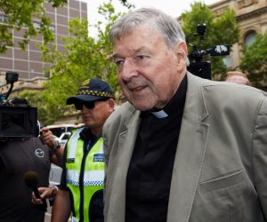 epa07397757 Cardinal George Pell arrives at the County Court in Melbourne, Australia, 26 February 2019. Australia's most senior Catholic Cardinal George Pell was found guilty on five charges of child sexual assault after an unanimous verdict on 11 December 2018, the results of which were under a suppression order until being lifted on 26 February 2019.  EPA/ERIK ANDERSON AUSTRALIA AND NEW ZEALAND OUT