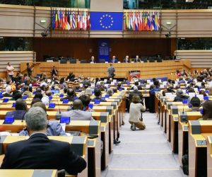 epa07400512 A general view of the hemicycle during the 7th World Congress Against The Death Penalty - High-Level Conference at the European Parliament in Brussels, Belgium, 27 February 2019.  EPA/STEPHANIE LECOCQ