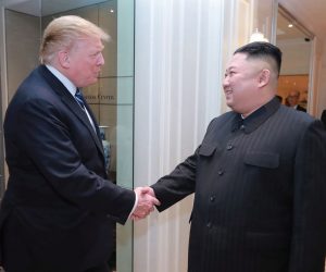 epa07405236 A photo released by the official North Korean Central News Agency (KCNA) shows North Korean leader Kim Jong Un (R) and US President Donald J. Trump (L) meeting in Hanoi, Vietnam, 28 February 2019.  The second meeting of the US President and the North Korean leader, running from 27 to 28 February 2019, focuses on furthering steps towards achieving peace and complete denuclearization of the Korean peninsula.  EPA/KCNA   EDITORIAL USE ONLY