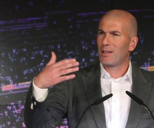 epa07429565 French Zinedine Zidane delivers a speech during his presentation as a new Real Madrid's head coach at Santiago Bernabeu stadium in Madrid, Spain, 11 March 2019. Zidane comes back to Real Madrid after 278 days and will replace Argentinian Santiago Hernan Solari and signs until 2022.  EPA/BALLESTEROS