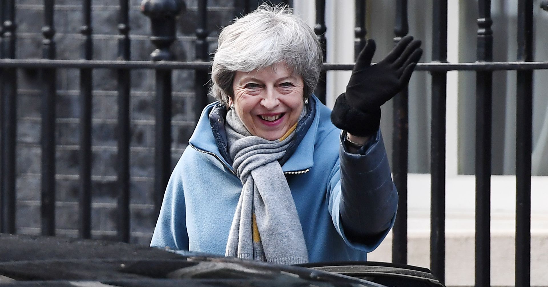epa07436865 British Prime Minister, Theresa May leaves Downing Street in London, Britain, 14 March 2019. Members of Parliament are set to vote on whether to ask European Union for permission to delay Brexit later in the day after they rejected no-deal Brexit on 13 March.  EPA/ANDY RAIN