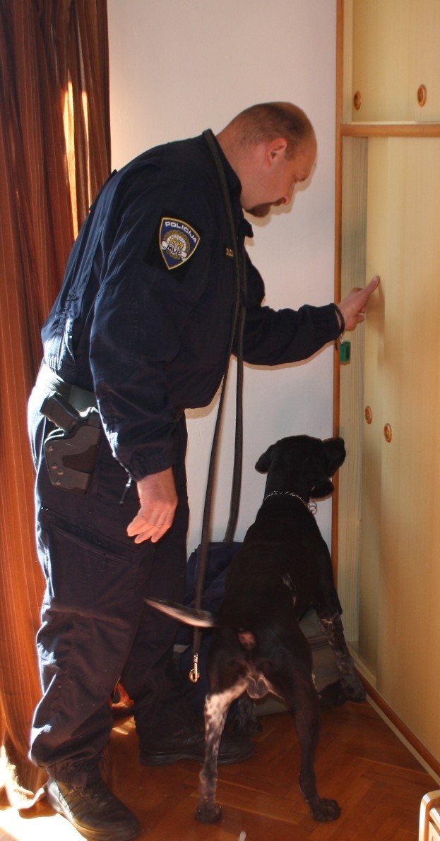 Rovinj, 2.3.2019. - Uz pomoæ policijskog psa Duksa, rovinjska je policija kod 27- godi¹njaka iz Rovinja prona¹la ne¹to vi¹e od pola kilograma marihuane, izvijestila je u subotu istarska policija. 
foto HINA/ PU Istarska/ ml