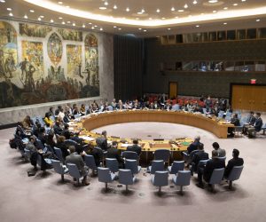 epa07468135 A handout photo made available by the United Nations (UN) shows a wide view of the Security Council meeting on the situation in the Middle East (Syria), in New York, New York, USA, 27 March 2019 (issued 28 March 2019). The Security Council met on 27 March at the request of Syria following the US decision to recognize Israel's sovereignty over the Golan Heights in violation of international law.  EPA/UN PHOTO/ESKINDER DEBEBE HANDOUT  HANDOUT EDITORIAL USE ONLY/NO SALES