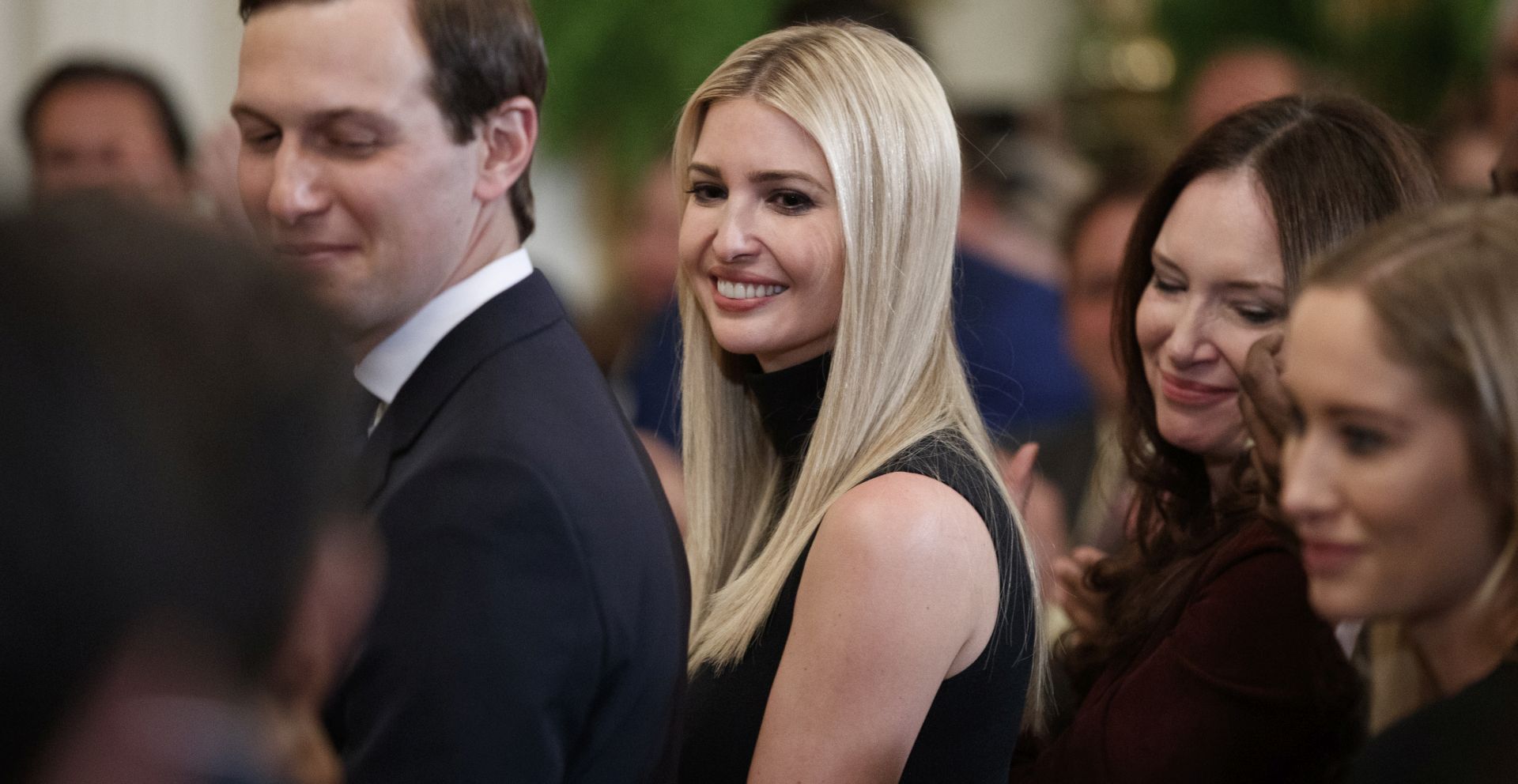epa07479284 Ivanka Trump (C) participates in the 2019 Prison Reform Summit and First Step Act Celebration in the East Room at the White House in Washington, DC, USA, 01 April 2019. The First Step Act passed with overwhelming bipartisan support by Congress in December made the 2010 Fair Sentencing Act, that did not apply to those already serving time, retroactive.  EPA/SHAWN THEW