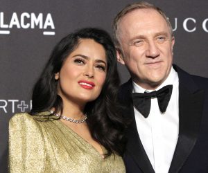 epa07509555 (FILE) Salma Hayek and her husband Francois-Henri Pinault arrive for the LACMA Art + Film Gala at the Los Angeles County Museum of Art in Los Angeles, California, USA, 03 November 2018 (reissued 16 April 2019). According to reports, French luxury group Kering CEO Francois-Henri Pinault announced on 16 April 2019 donation of 100 mln euros for reconstruction of damaged Notre Dame Cathedral. A huge fire started in the late afternoon on 15 April in the historic monument of the French capital burning the roof and a spire.  EPA/NINA PROMMER