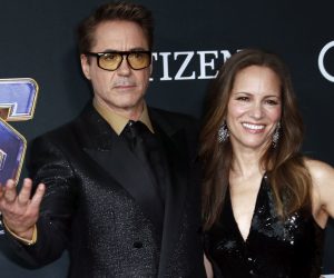 epa07522135 US actor Robert Downey Jr. (L) and Susan Downey (R) pose for the photographers upon their arrival for the premiere of 'Avengers: Endgame' at the LA Convention Center in Los Angeles, California, USA, 22 April 2019. 'Avengers: Endgame' will be released US theaters on 26 April.  EPA/ETIENNE LAURENT
