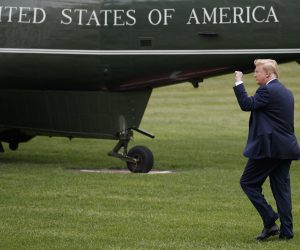 epa07556523 US President Donald J. Trump walks to board Marine One on the South Lawn of the White House in Washington, DC, USA, 08 May 2019. Earlier in the day President Trump invoked executive privilege to keep the unredacted Mueller report from being released to Congress.  EPA/SHAWN THEW